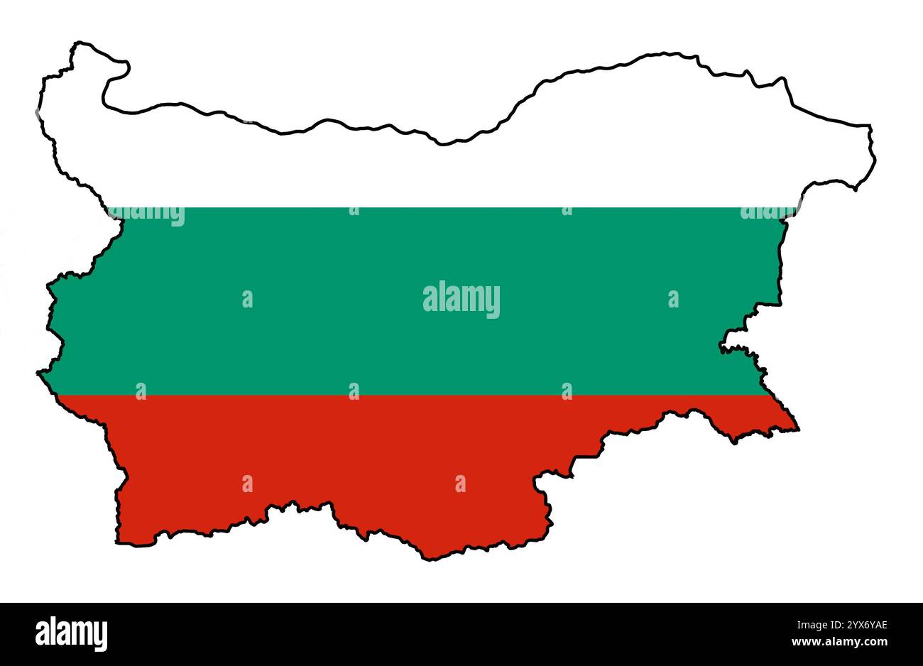 Contour de la Bulgarie avec drapeau inséré Banque D'Images