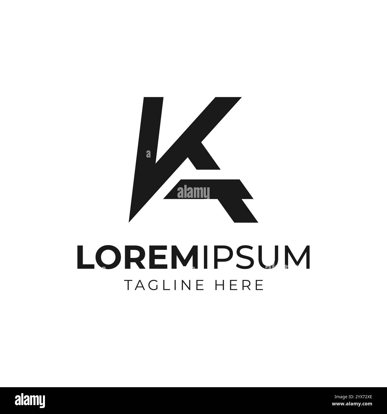 Lettre initiale KA logo, conception d'illustration vectorielle Illustration de Vecteur