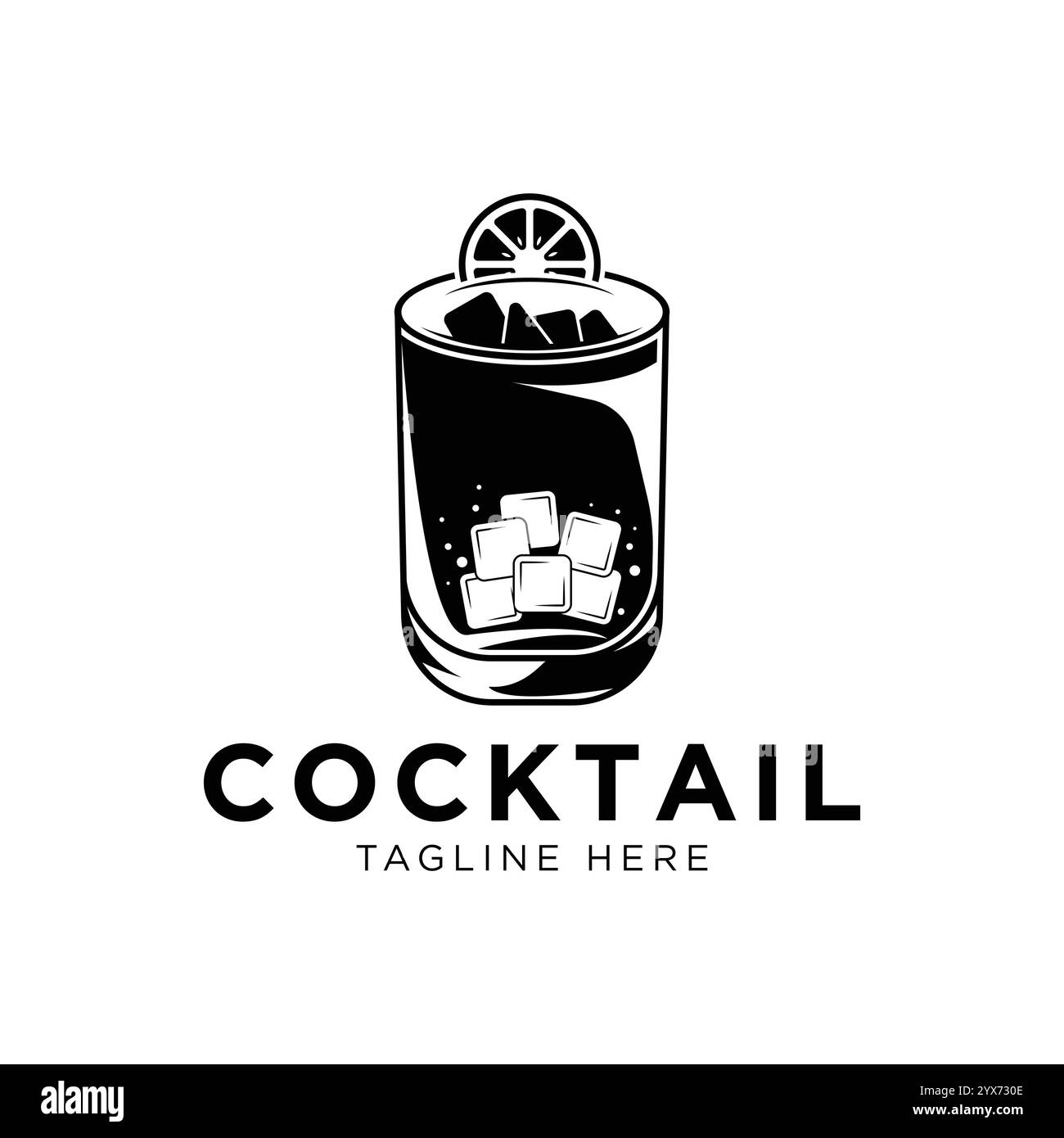 Cocktail logo design vector vintage Alcohol drink icon cocktail verre vector modèle de design rétro Illustration de Vecteur