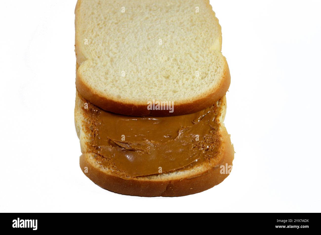 Un pain grillé normal avec biscuits à tartiner au beurre, biscuit à tartiner caramélisé, pâte à tartiner lisse avec une texture riche crémeuse pour les crêpes, brownies, tous les Banque D'Images