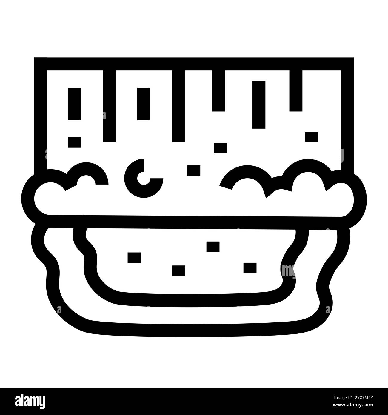 Icône noire de ligne de réserve marine. Bouton isolé de vecteur. Contour modifiable. Illustration de Vecteur