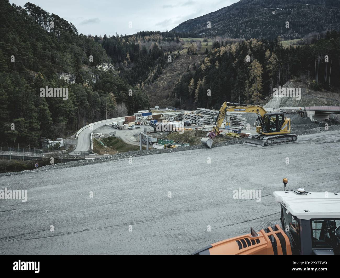 Usine pour la production de segments pour le tunnel de base du Brenner, Zenzendorf, Tyrol, Autriche, Europe Banque D'Images