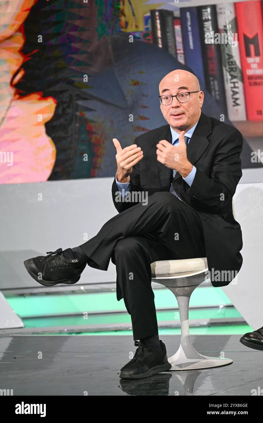 Milan, Italie. 14 décembre 2024. Milan, RAI 3 programme TV 'TV-TALK' dans la photo : Aldo Cazzullo crédit : Agence photo indépendante / Alamy Live News Banque D'Images
