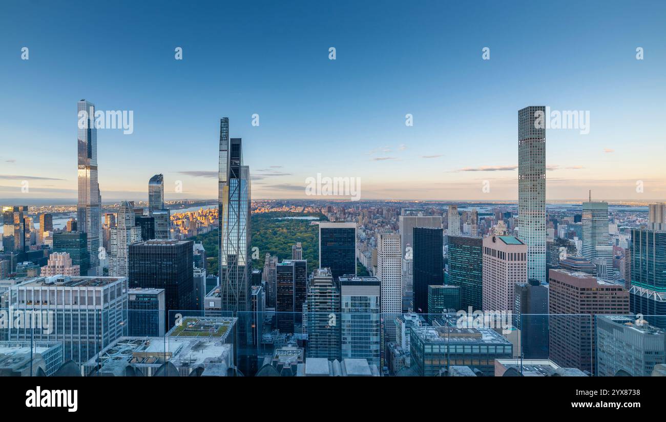 Central Park et Upper Manhattan vus d'un gratte-ciel. New York, États-Unis Banque D'Images