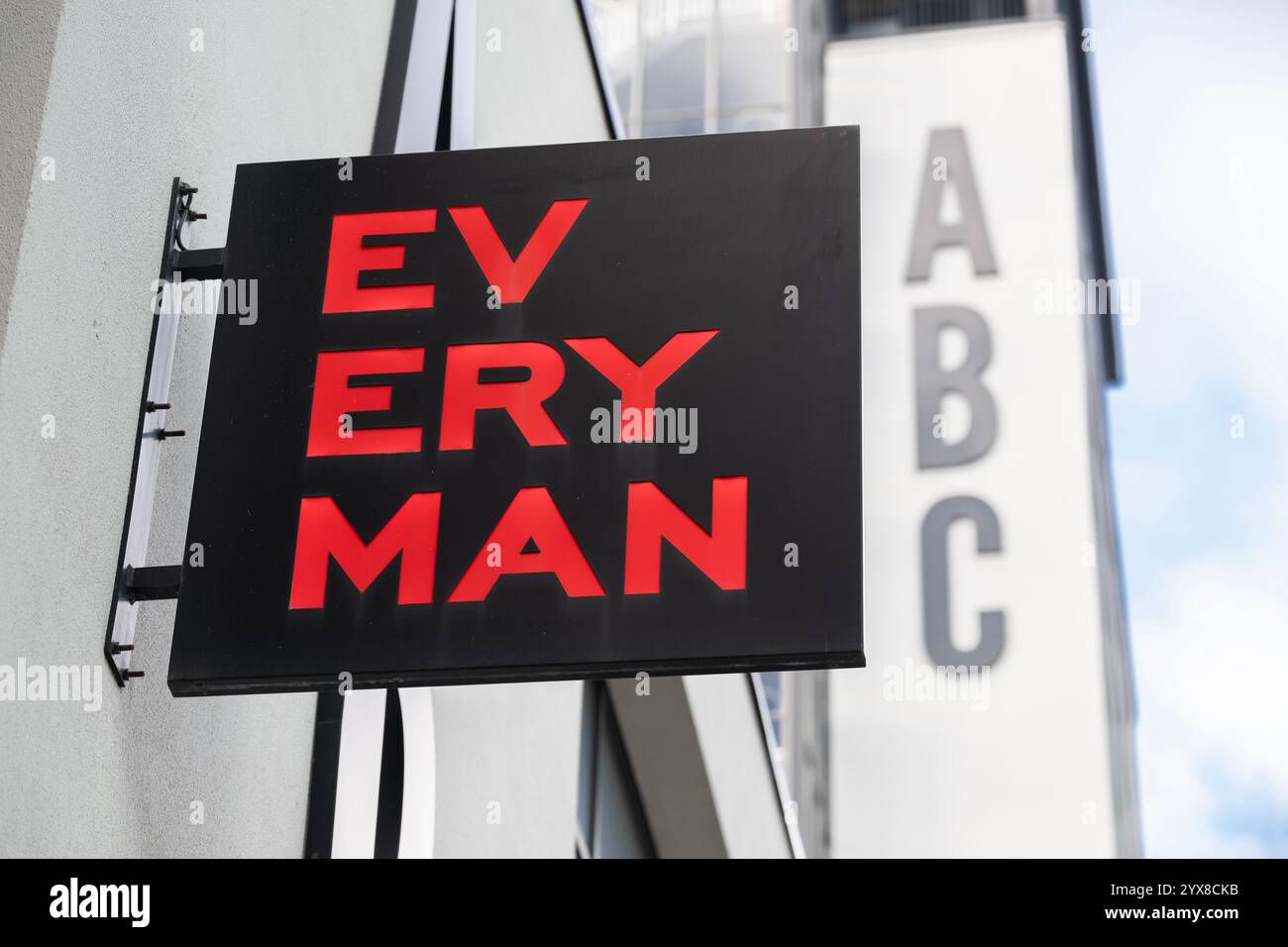 Signalétique pour le cinéma Everyman dans le centre-ville de Manchester, Royaume-Uni. Banque D'Images