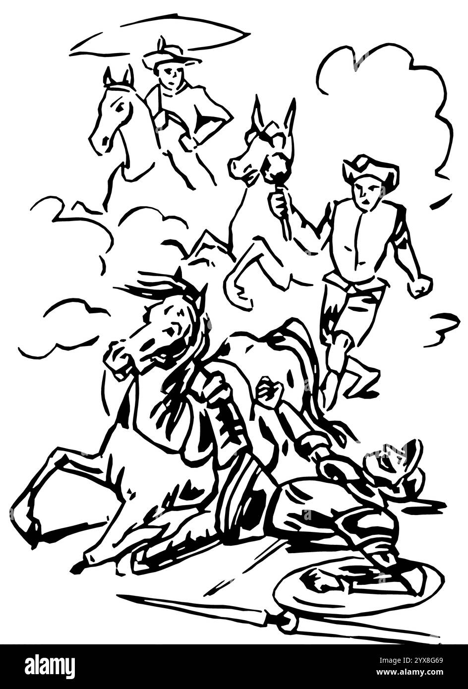 Illustration Don Quichotte Banque D'Images