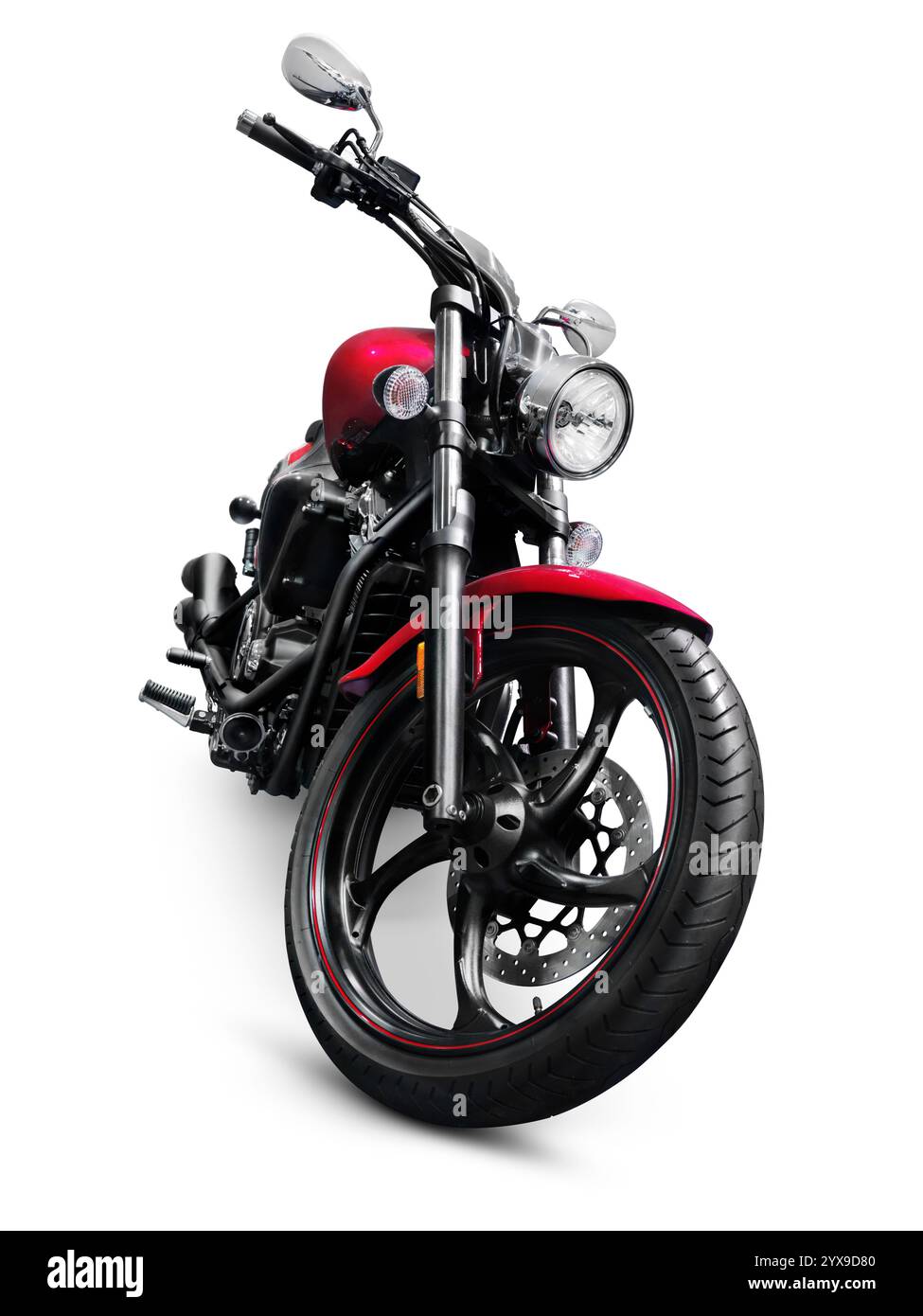 2013 Yamaha V Star 1300 moto. Moto isolé sur fond blanc avec clipping path Banque D'Images