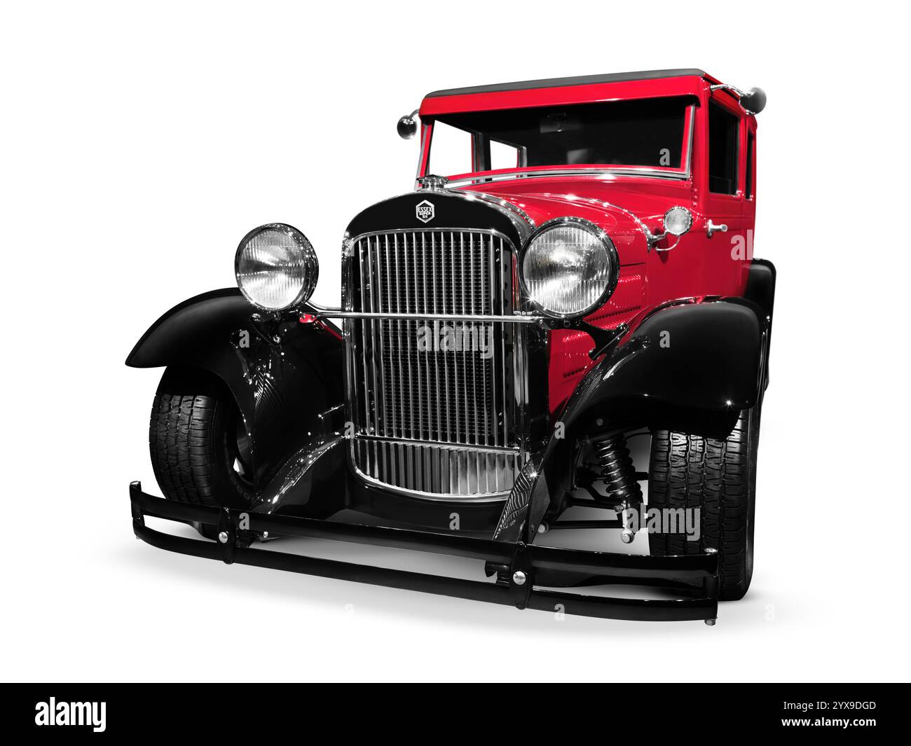 1926 Essex Super Six voiture vintage rouge hot rod isolé sur fond blanc avec clipping path Banque D'Images