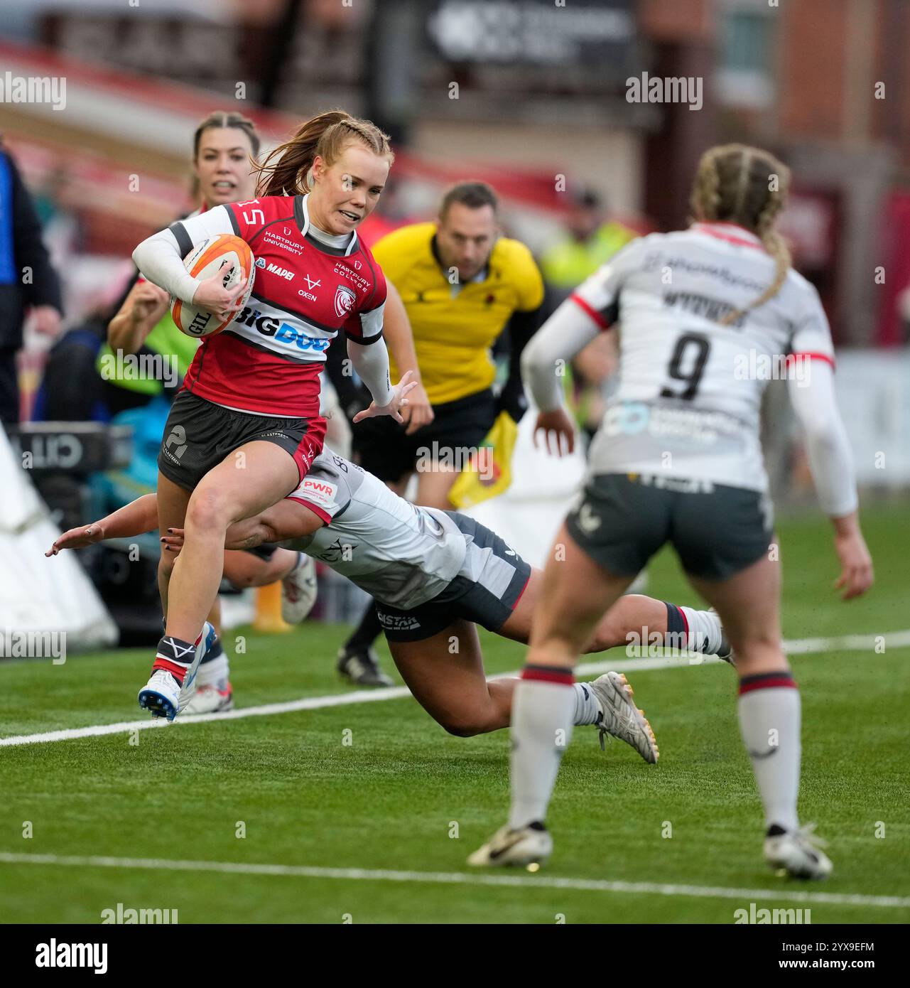 Gloucester, Royaume-Uni, 14 déc. 2024 Mia Venner de Gloucester Hartpury lors de la Premiership Womens Rugby Gloucester Hartpury v Saracens at Kingsholm Stadium Gloucester Royaume-Uni le 14 décembre 2024 Graham Glendinning / Alamy Live News Banque D'Images