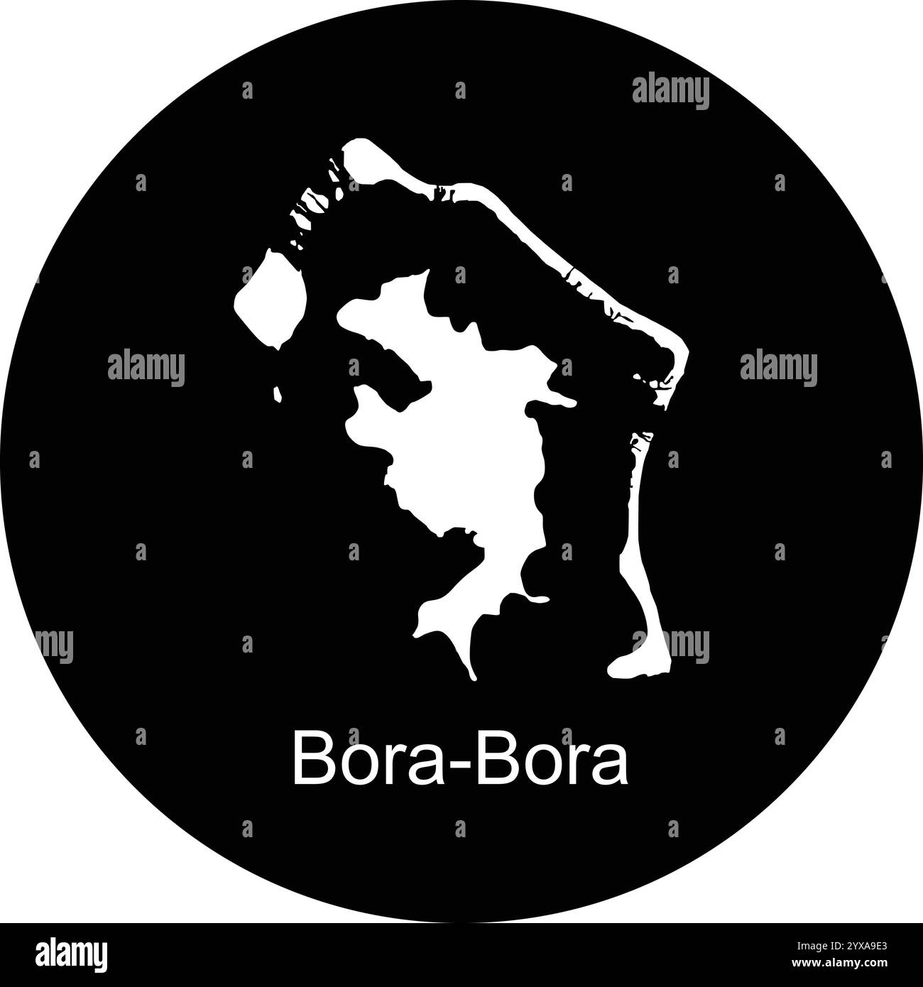 Bora Bora île carte icône illustration design Illustration de Vecteur