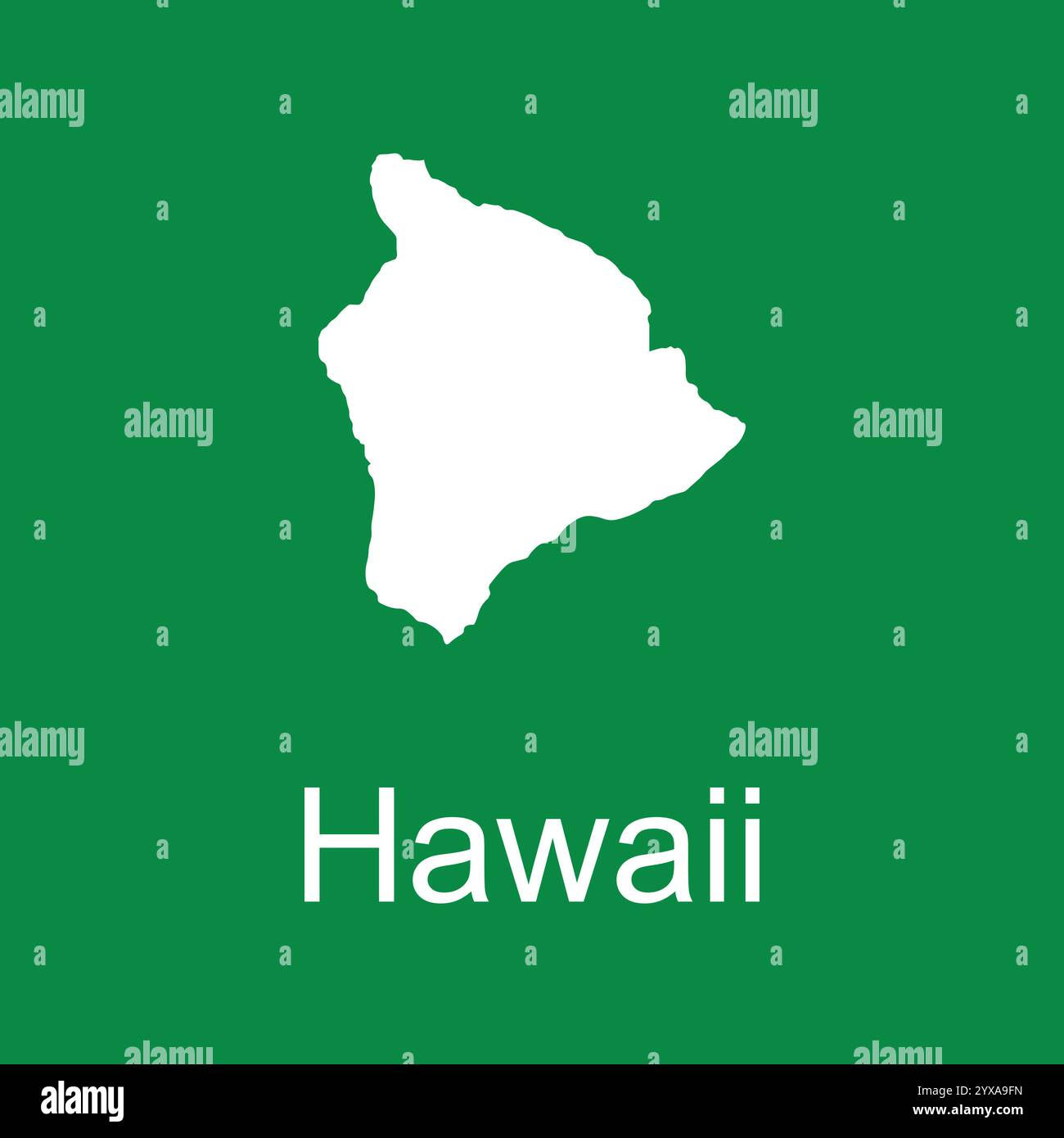 Conception d'illustration d'icône de carte de l'île d'Hawaï Illustration de Vecteur