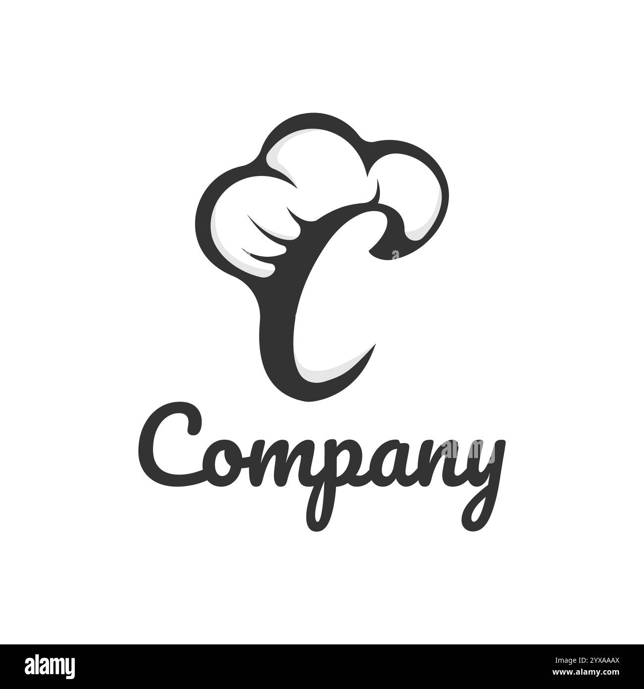 Logo lettre C avec chapeau de chef pour un restaurant. Alphabet C concept Design Food Business illustration vectorielle de logotype Illustration de Vecteur