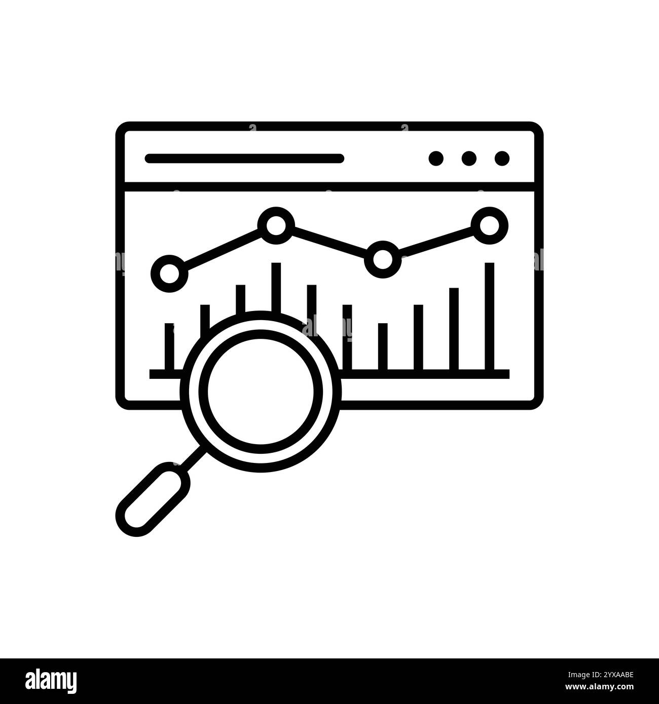 Illustration vectorielle d'icônes de ligne d'analyse de données Illustration de Vecteur