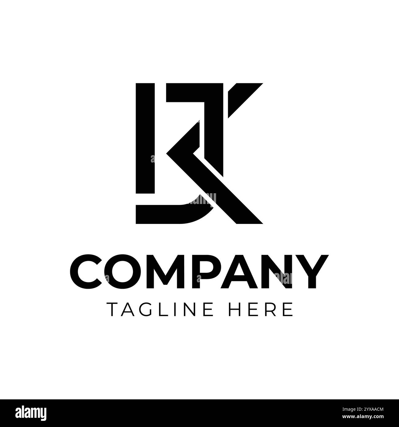 Lettre JK ou KJ monogramme conception de modèle vectoriel de conception de logo pour la marque. Illustration de Vecteur