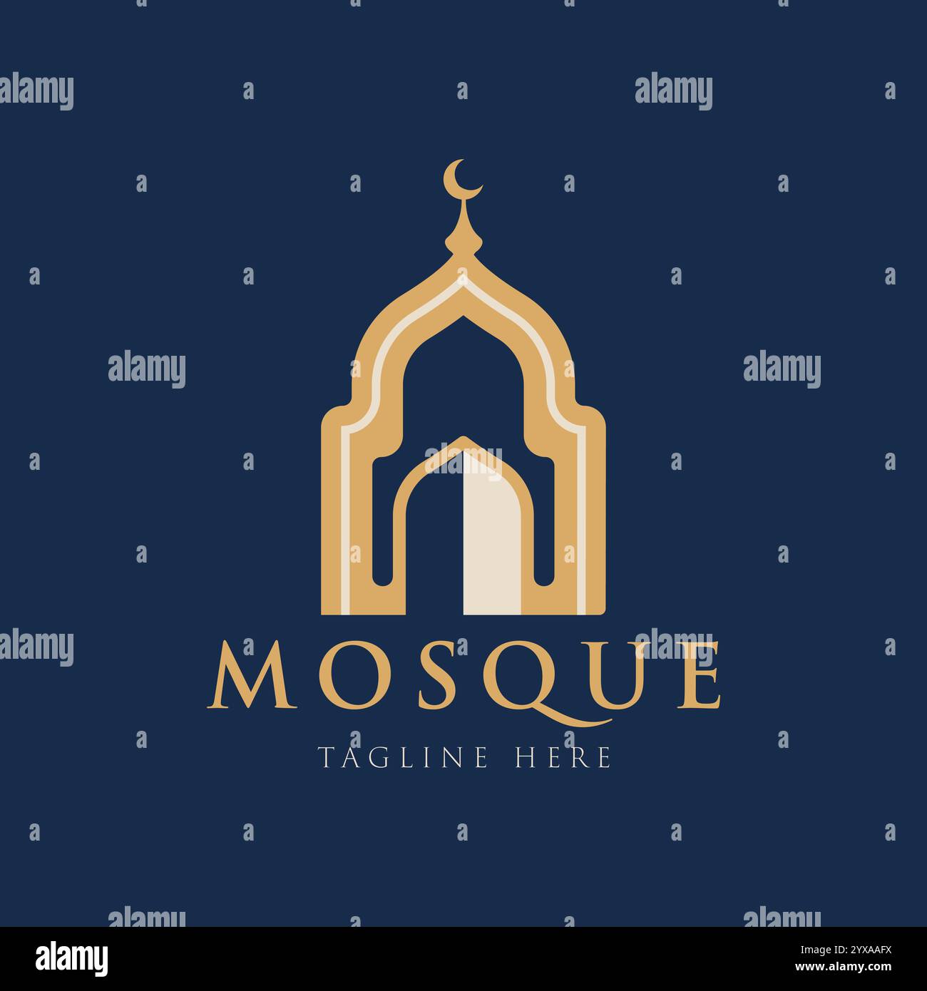 Modèle d'icône ou de symbole de logo de mosquée moderne Illustration de Vecteur