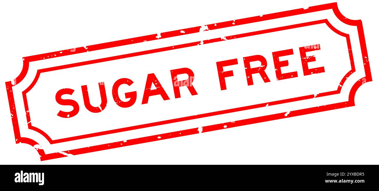 Grunge Red Sugar mot Rubber Seal timbre sur fond blanc Illustration de Vecteur