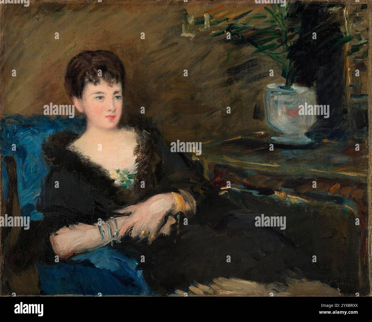 Portrait d'Isabelle Lemonnier. Édouard Manet. c. 1877. Banque D'Images