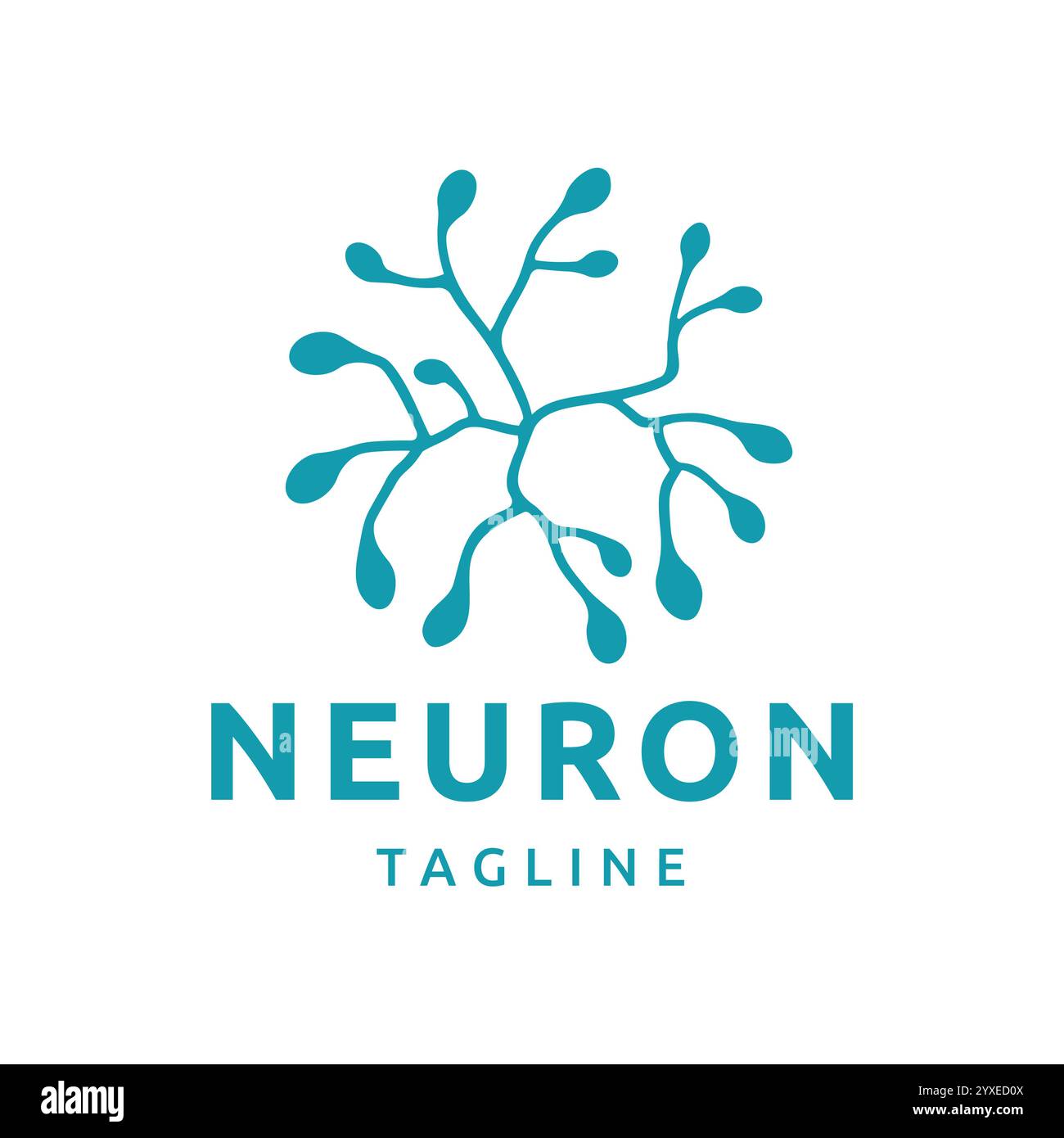 Neuron Nerve Cell logo Design inspiration dans Corail Seaweed ou illustration Design Illustration de Vecteur