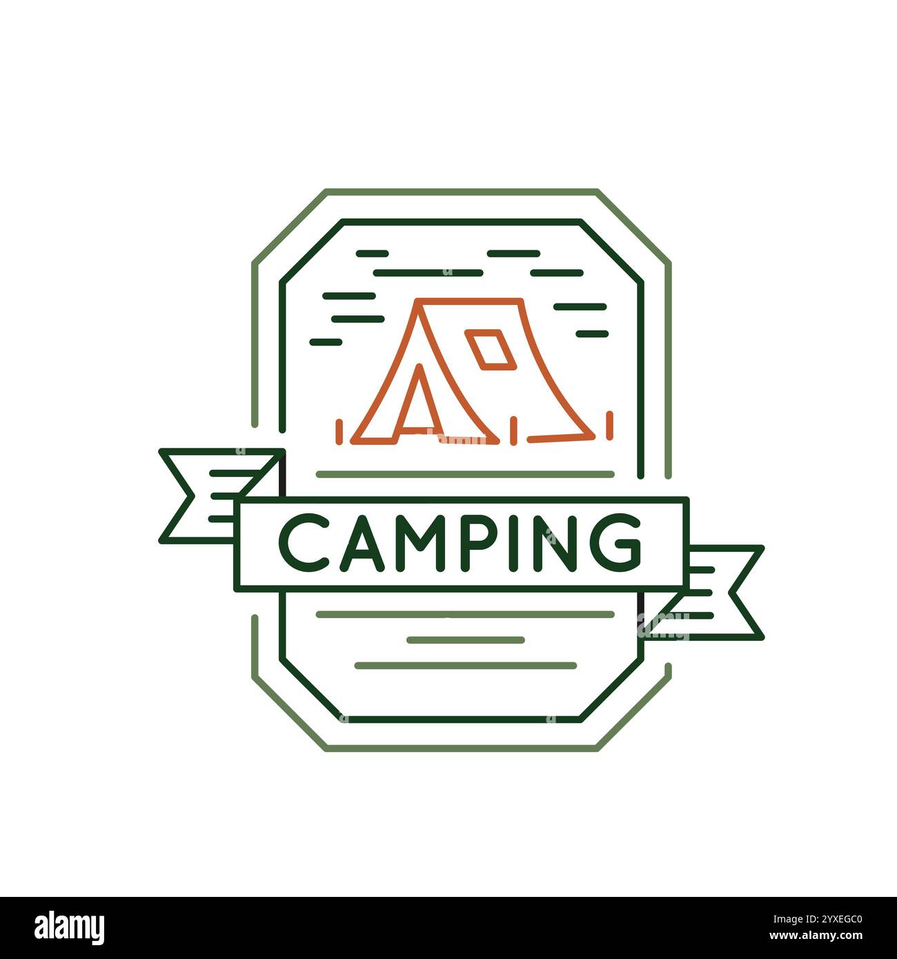 Logo simple avec icône Camping Illustration de Vecteur