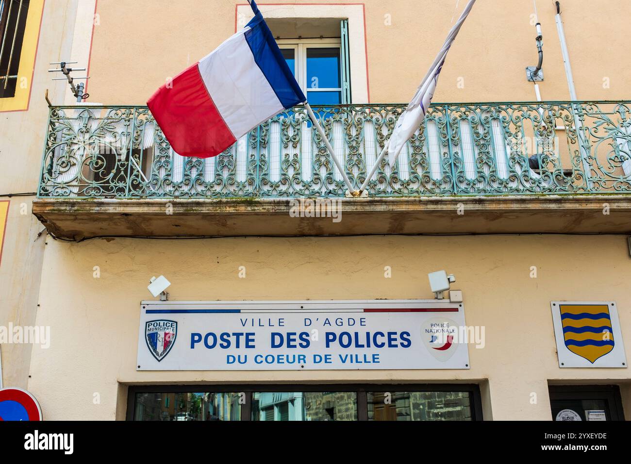 Commissariat, Agde, Hérault, Languedoc, Occitanie, France, Europe Banque D'Images