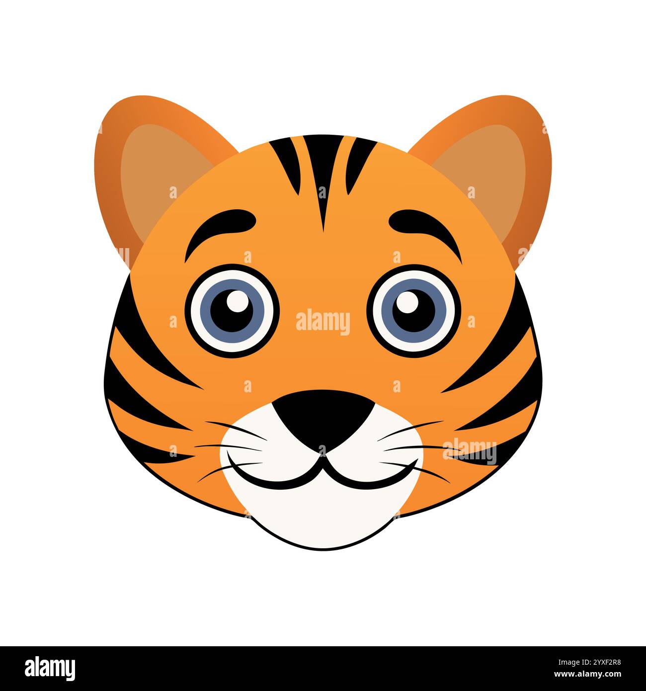 Cute Cartoon Tiger face, parfait pour les enfants, Cartoon Tiger. La tête de Tigre. Illustration mignonne de visage de tigre. Illustration vectorielle. Illustration de Vecteur