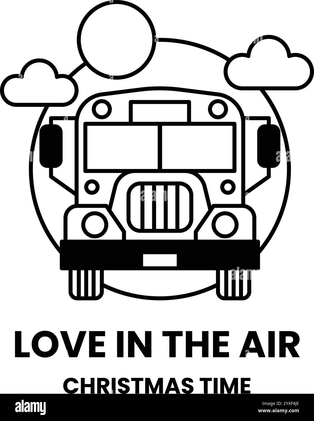 Un bus scolaire avec un ballon sur le dessus Illustration de Vecteur Un bus scolaire avec un ballon sur le dessus Illustration de Vecteur