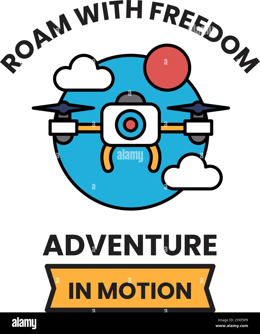 Un drone qui dit Rome avec Freedom Adventure in Motion Illustration de Vecteur