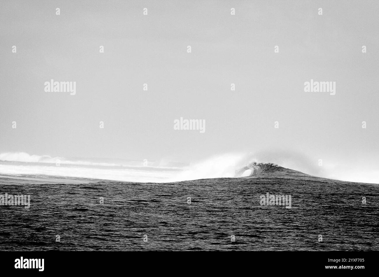 Une vague puissante se brise sur le récif. Banque D'Images