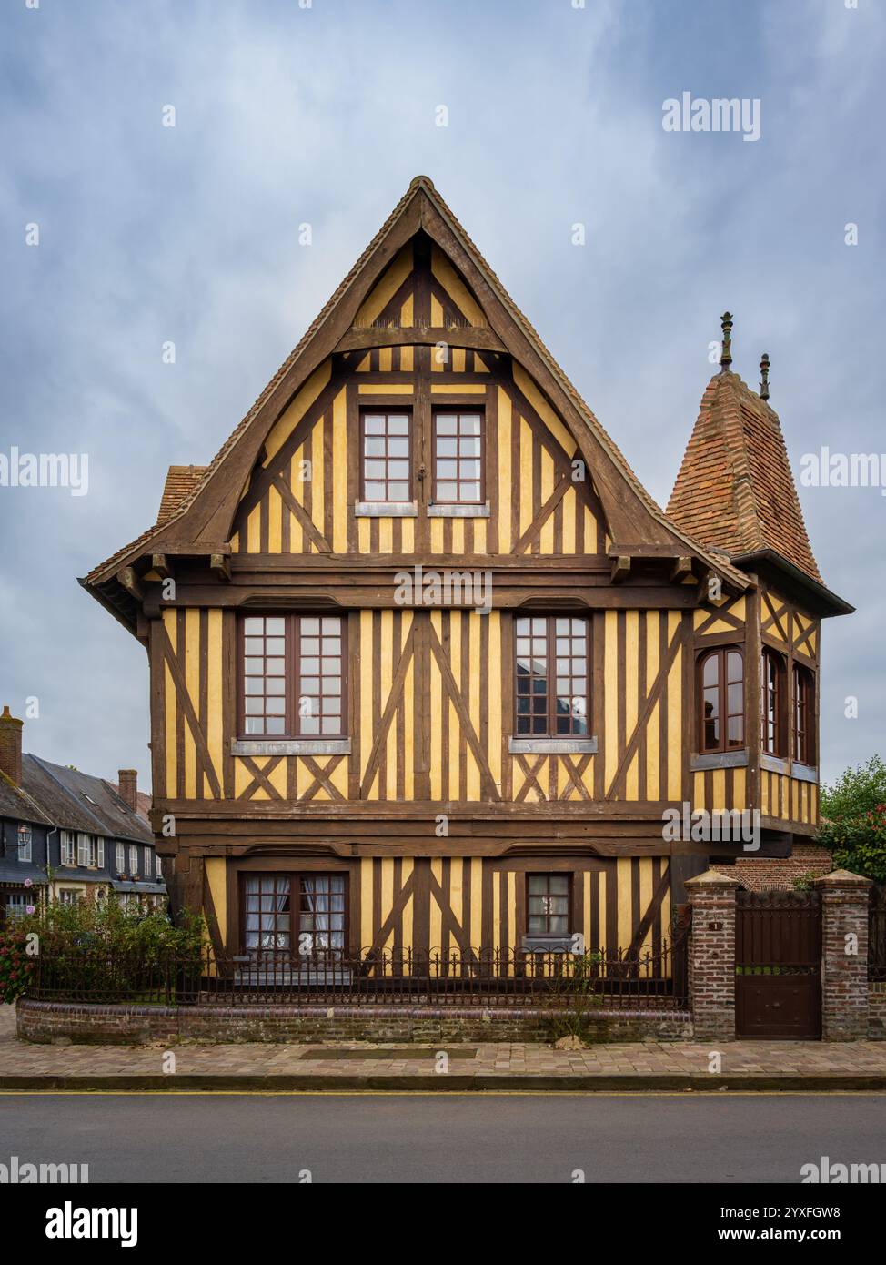 Vieux Manoir du XVIe siècle, Beuvron en Auge, Normandie, France, Banque D'Images