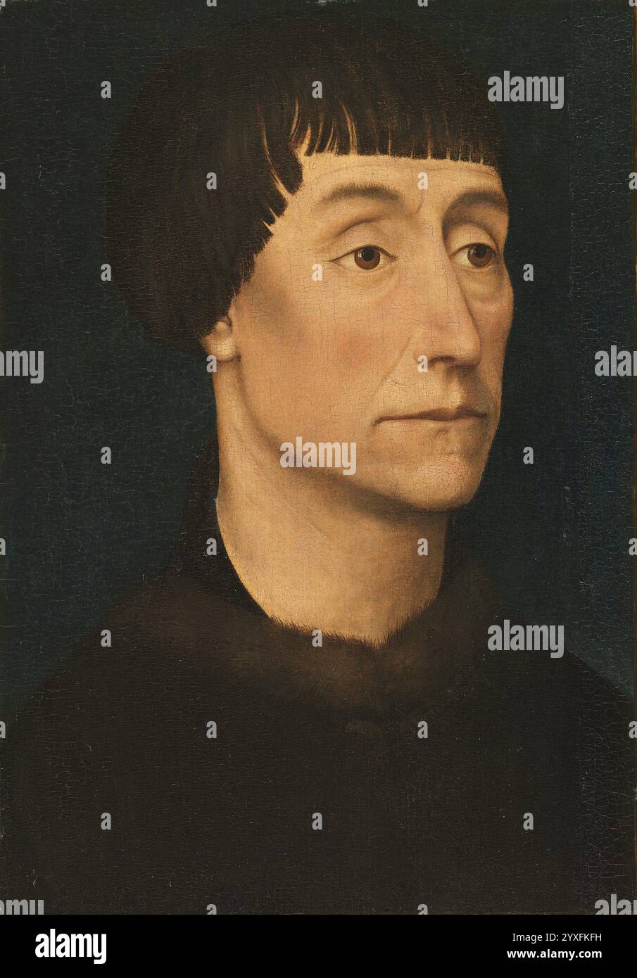Titre : Portrait d'un homme artiste : attribué à Rogier van der Weyden année : CA. 1464 médium : huile sur panneau dimensions : 32 x 22,8 cm lieu : Museo Nacional Thyssen-Bornemisza, Madrid Banque D'Images