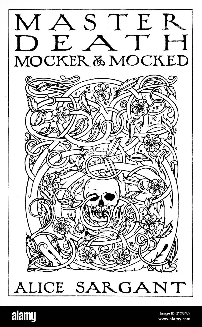 1898 couverture du livre, Master Death, Mocker and Mocked, par Alice Sargant, conçu par Reginald Knowles Banque D'Images