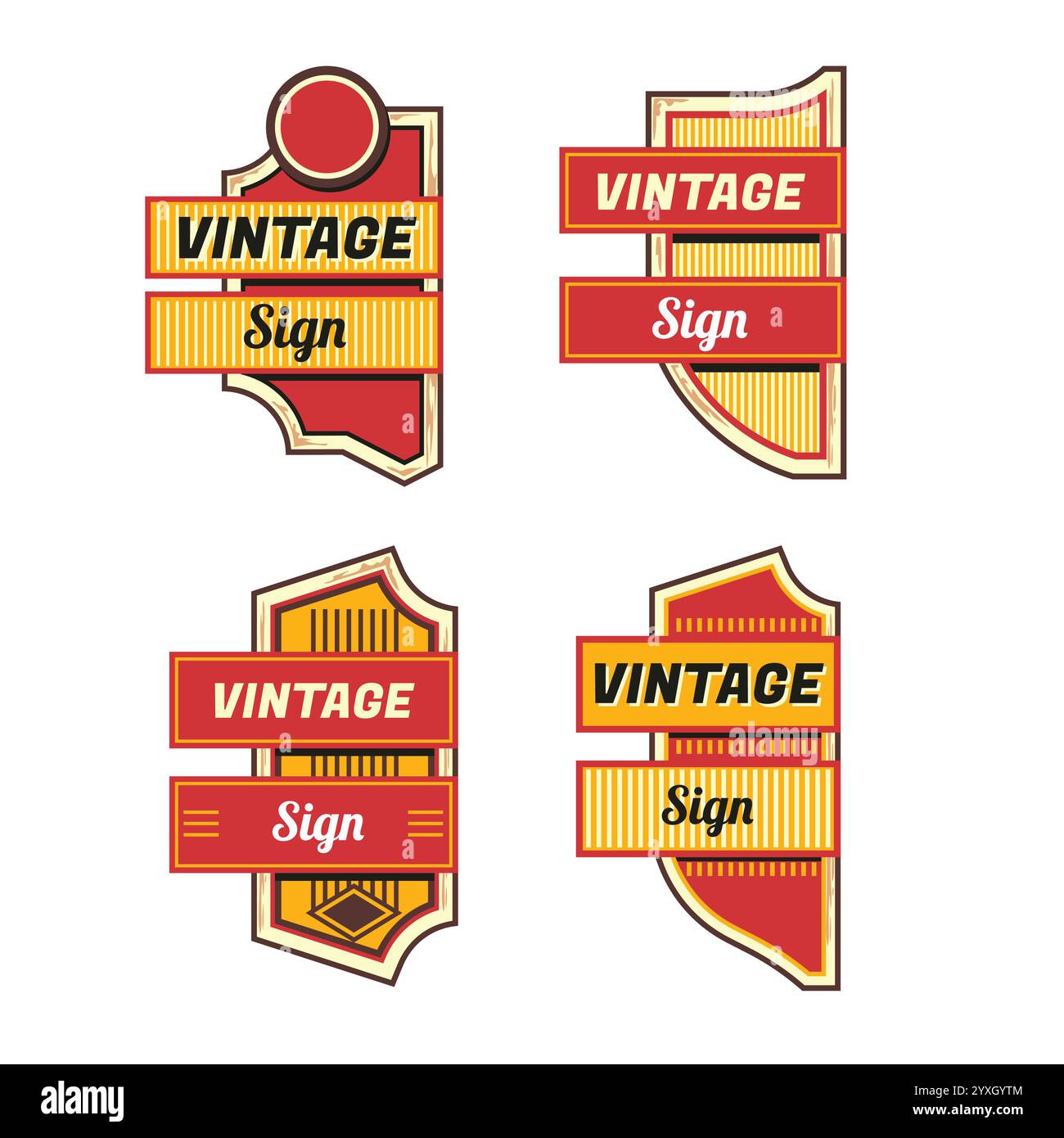 Enseignes rétro et vintage néon Signs collection colorée Illustration de Vecteur