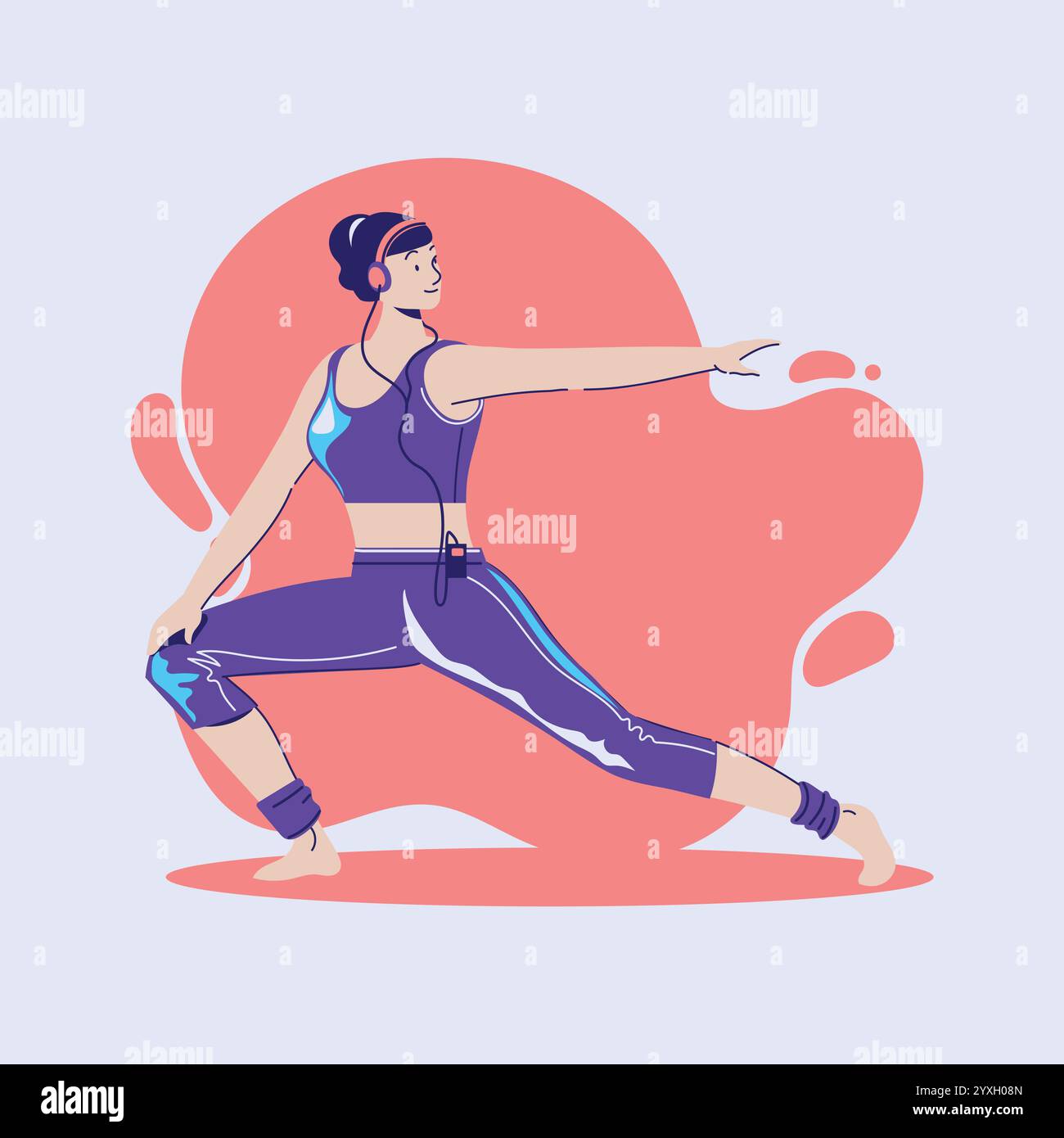 Illustration de l'exercice sportif et de l'entraînement à la maison Illustration de Vecteur