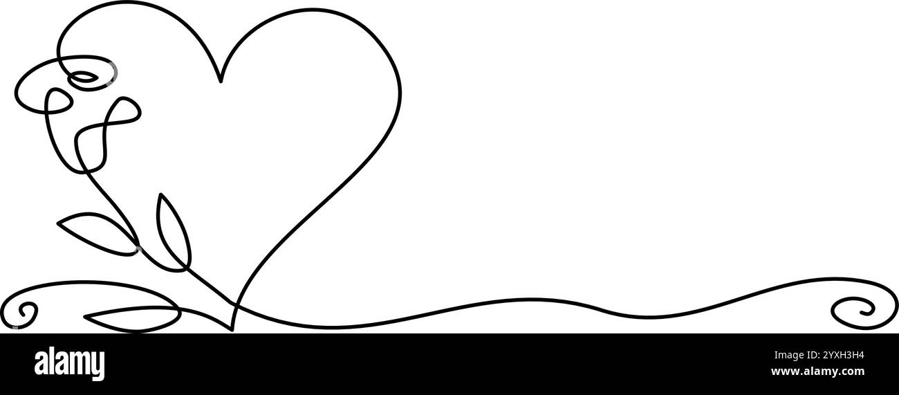 Décoration carte Saint-Valentin. Coeur avec fleur rose. Concept logo Beauty. Illustration de Vecteur