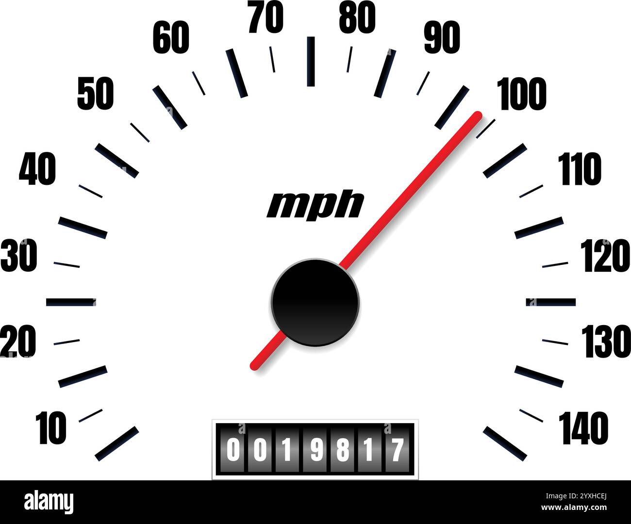Échelle réaliste du compteur de vitesse Illustration de Vecteur