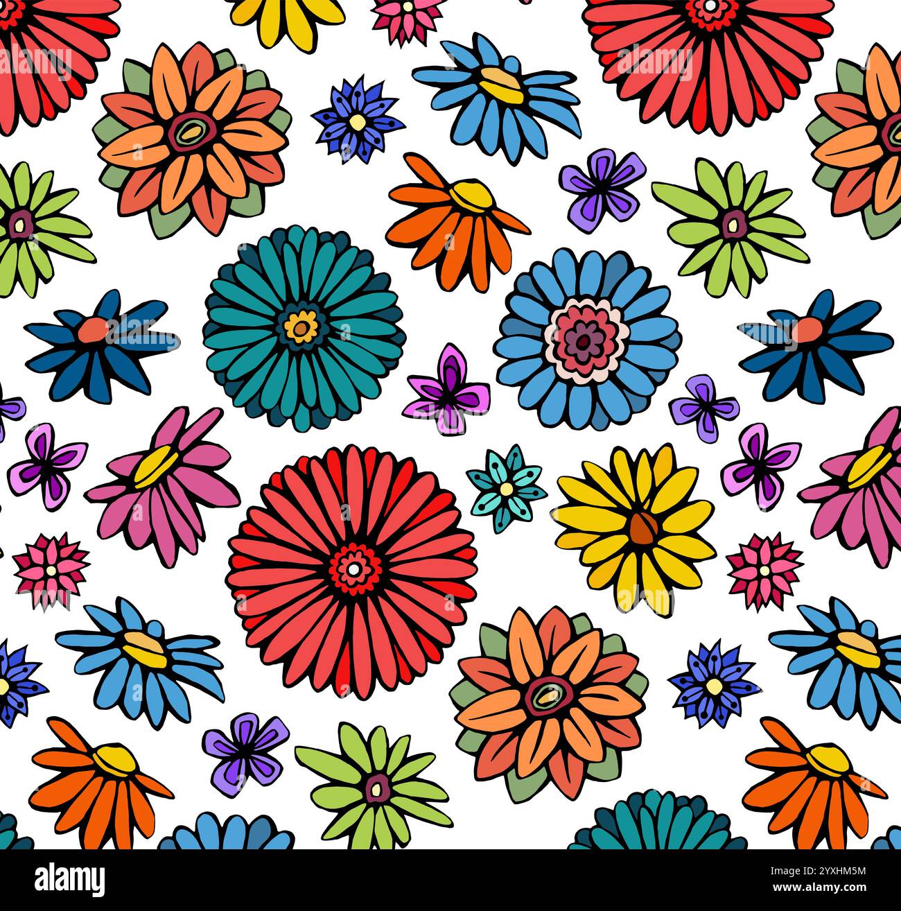 impression de fleurs dessinées à la main, motifs sans couture avec floral et léopard pour tissu, textiles, vêtements, affiche, couverture, bannière, art mural, décoration intérieure Illustration de Vecteur