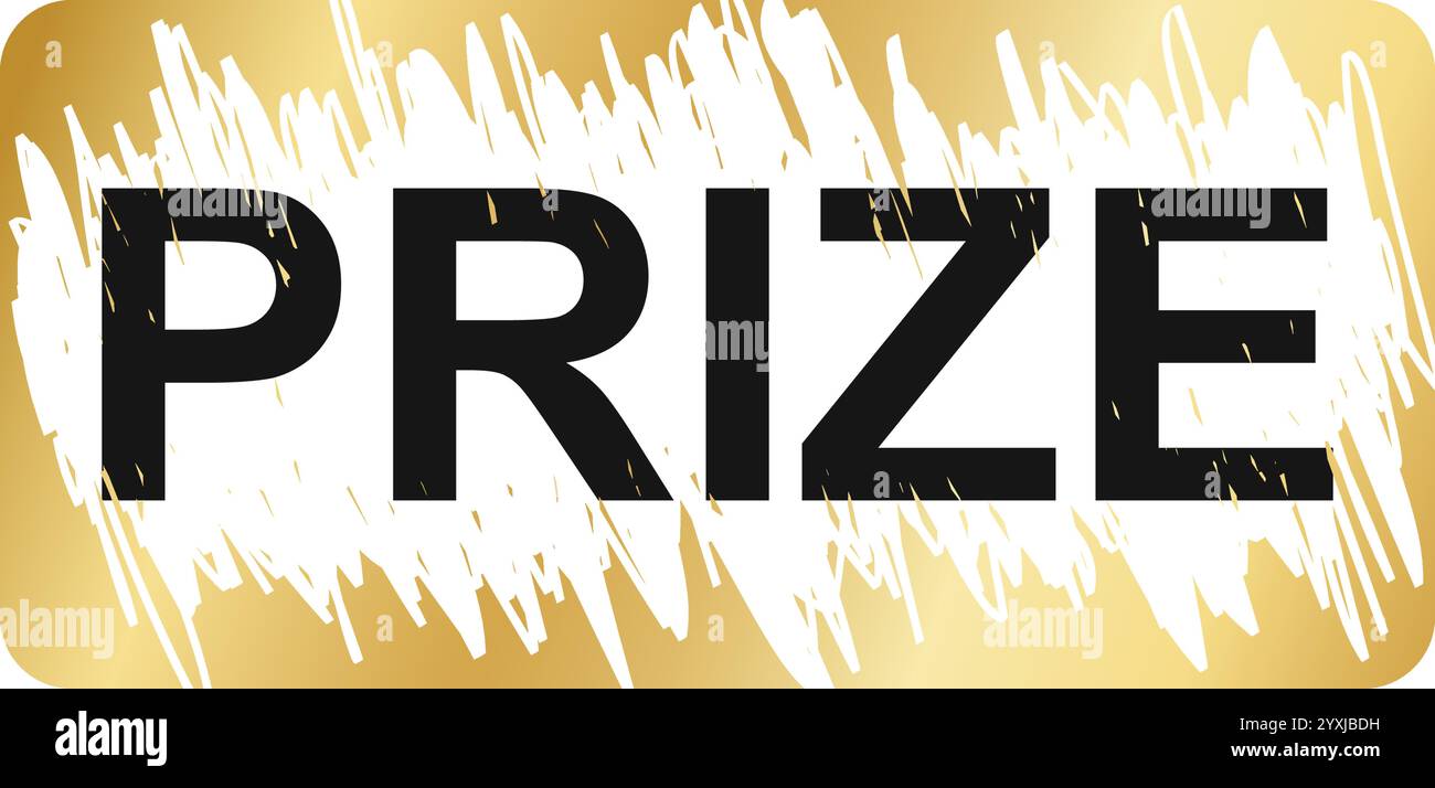 Surface de carte à gratter dorée en forme de rectangle avec texture grattée et texte de prix. Gagnant tombola, loterie ou modèle de carte à gratter. Illustration vectorielle. Illustration de Vecteur