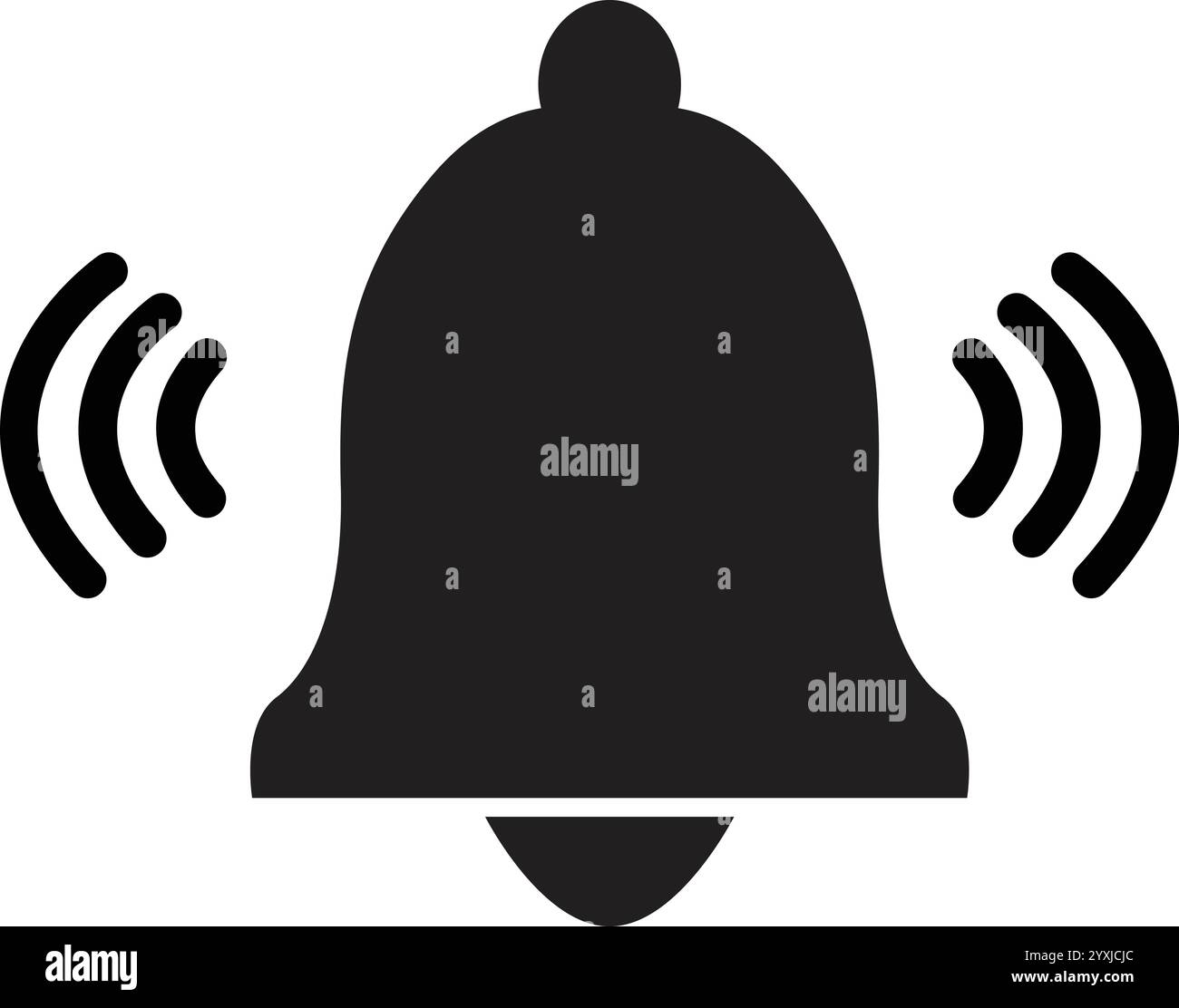 Sonnerie icône, sonnerie de notification, sonnerie de sonnerie, icône de notification, signe de sonnerie, icône d'alarme Illustration de Vecteur