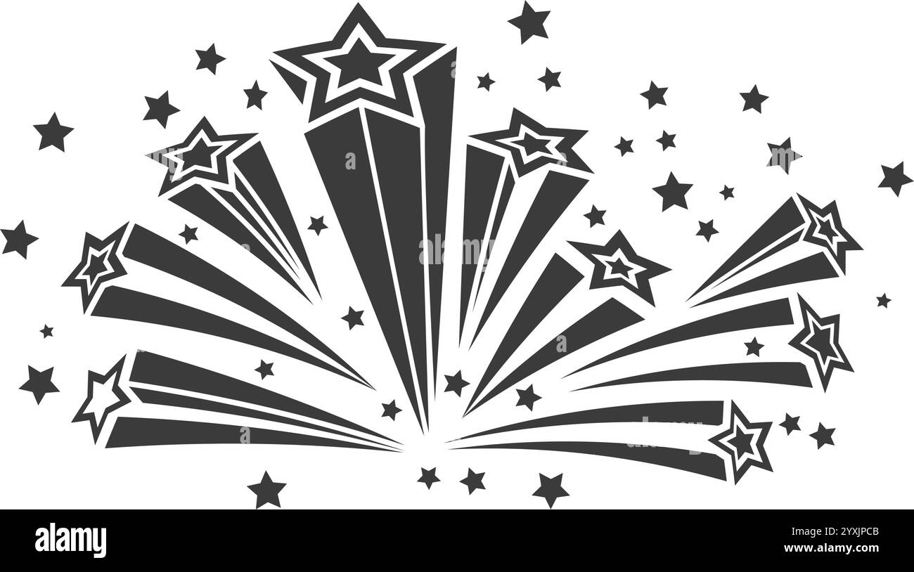 Party Shooting Stars modèle de conception d'illustration de stock de bannière Illustration de Vecteur