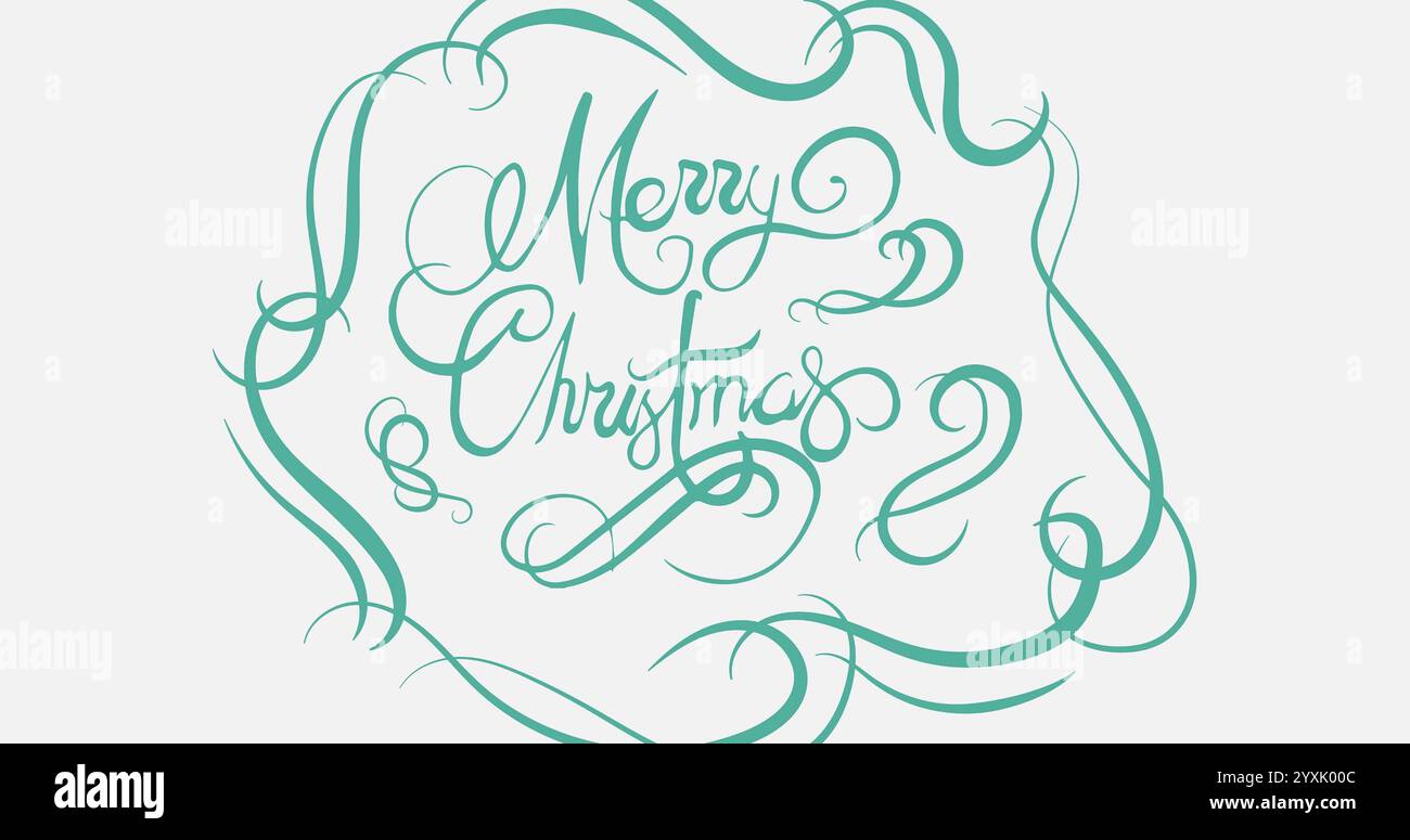Image d'un joyeux texte de noël sur des équations mathématiques. science mondiale et concept d'interface numérique image générée numériquement. Banque D'Images