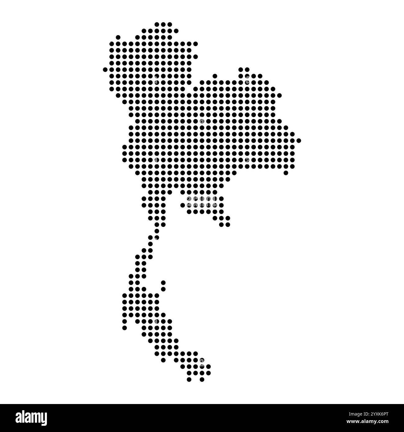Carte pointillée de Thaïlande isolée sur fond blanc. Conception vectorielle. Illustration de Vecteur