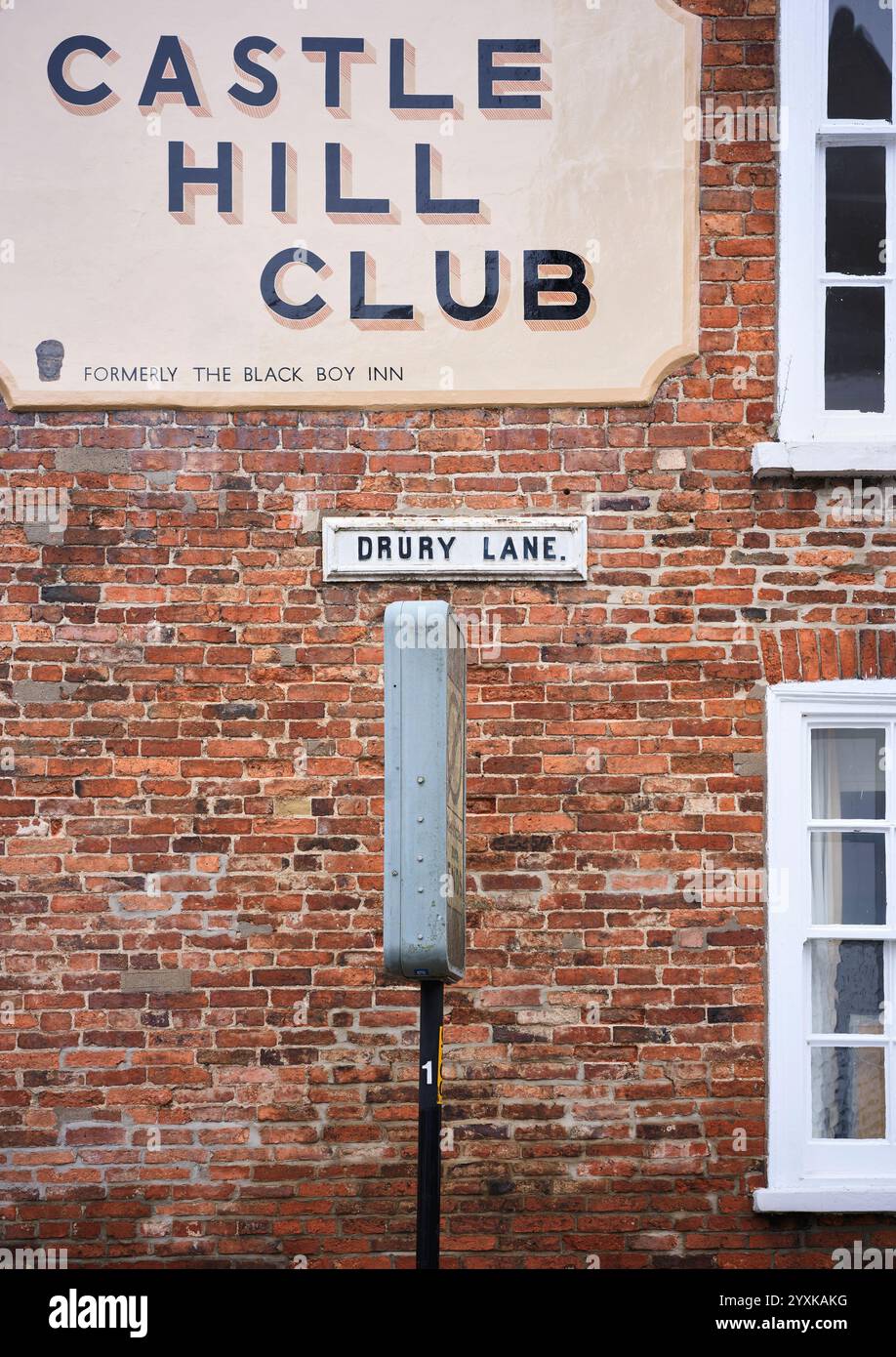 Castle Hill Club, anciennement Black Boy Inn, Lincoln, Angleterre. Banque D'Images