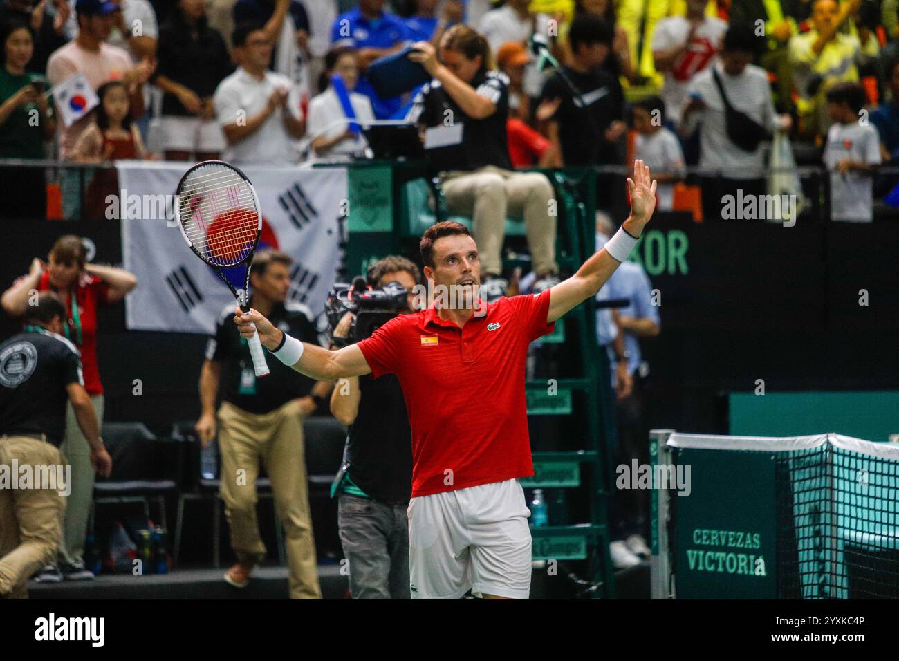 ROBERTO BAUTISTA JOUEUR ESPAGNOL DE LA COUPE DAVIS POUR L'ESPAGNE Banque D'Images