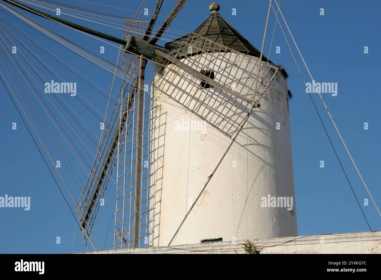 Vent mill. 18 ème siècle. Carrés 'ses Palmeres'. Ciutadella. Île de Minorque. Îles Baléares. Espagne. Banque D'Images