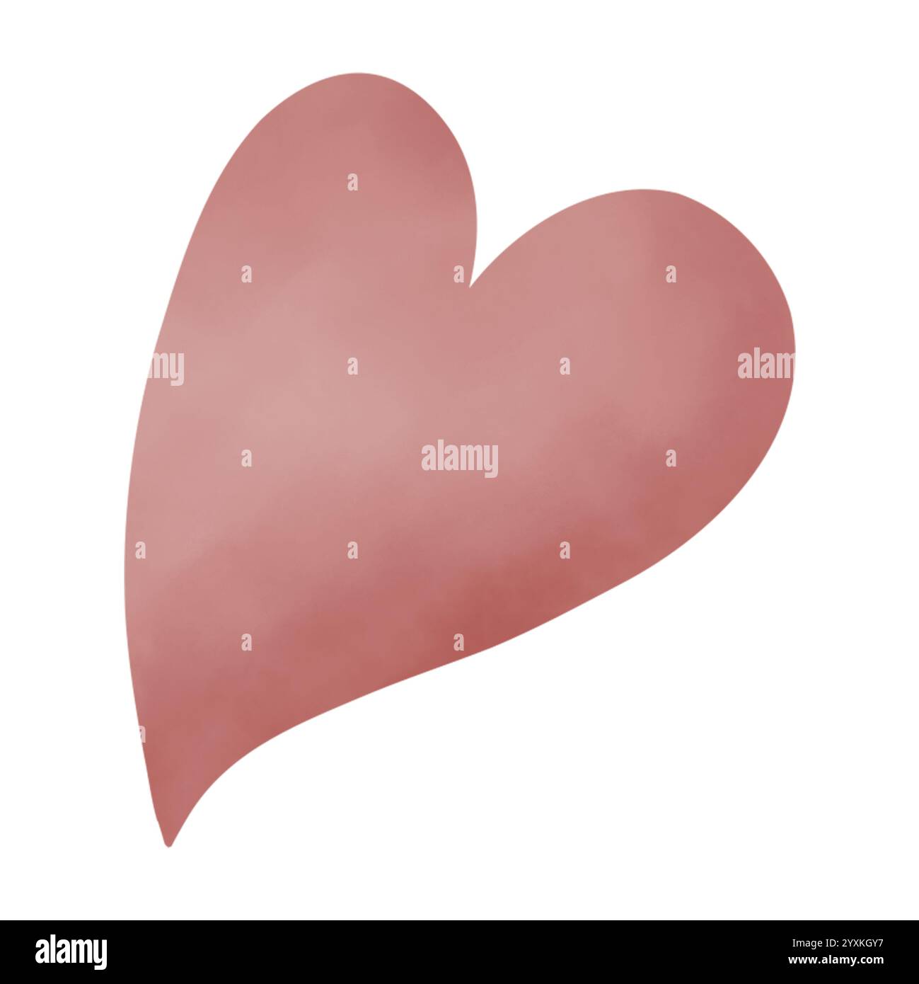 Élément isolé de clip art aquarelle coeur pour la Saint-Valentin ou la conception d'anniversaire Banque D'Images