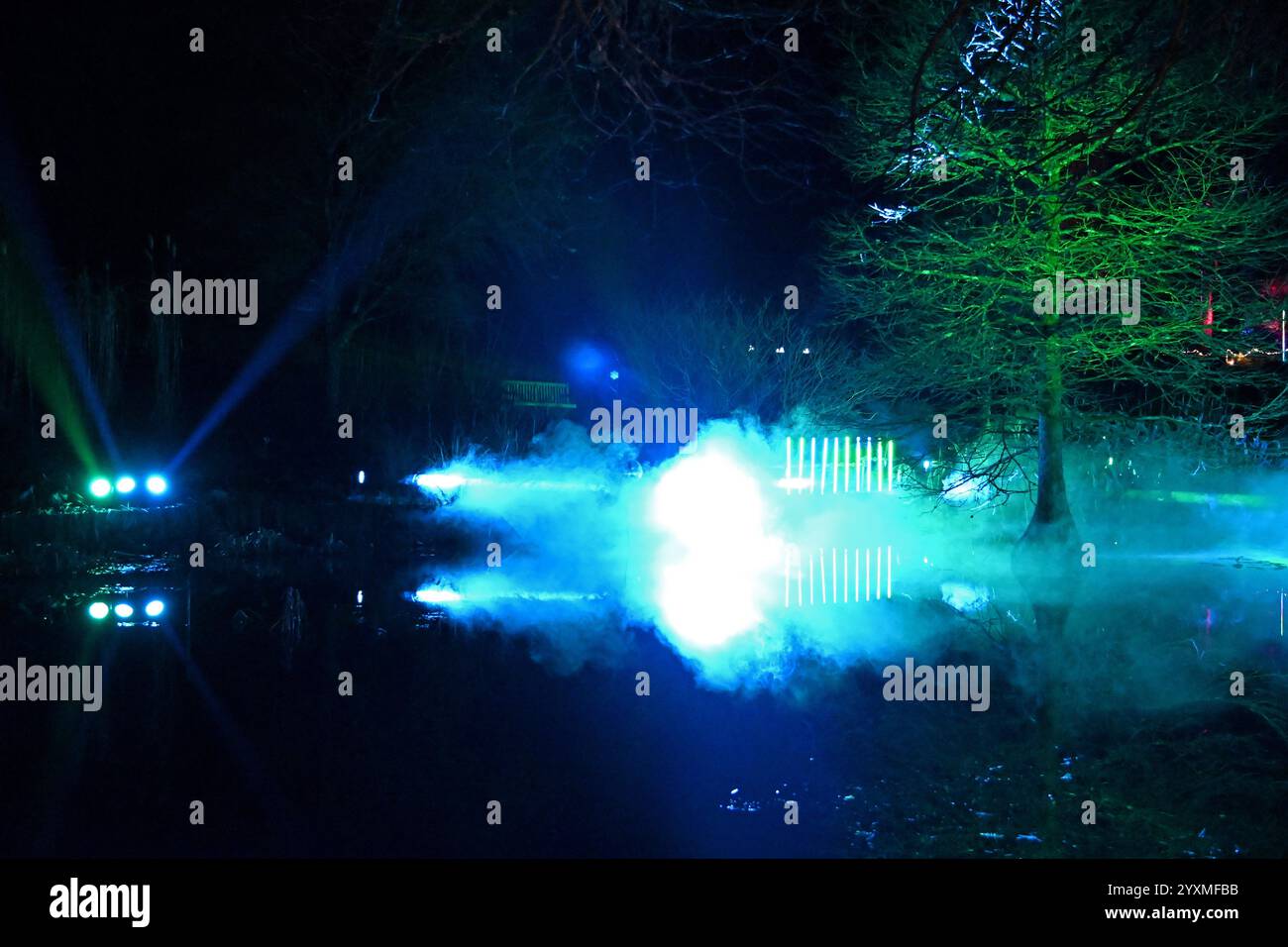 Chemin de lumière de Noël Romsey Hilliers jardins Banque D'Images