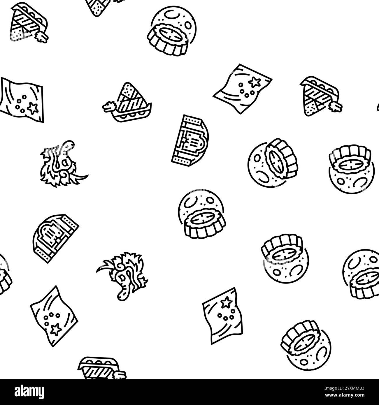 année de vacances chinoises chine nouveau vecteur de modèle sans couture Illustration de Vecteur