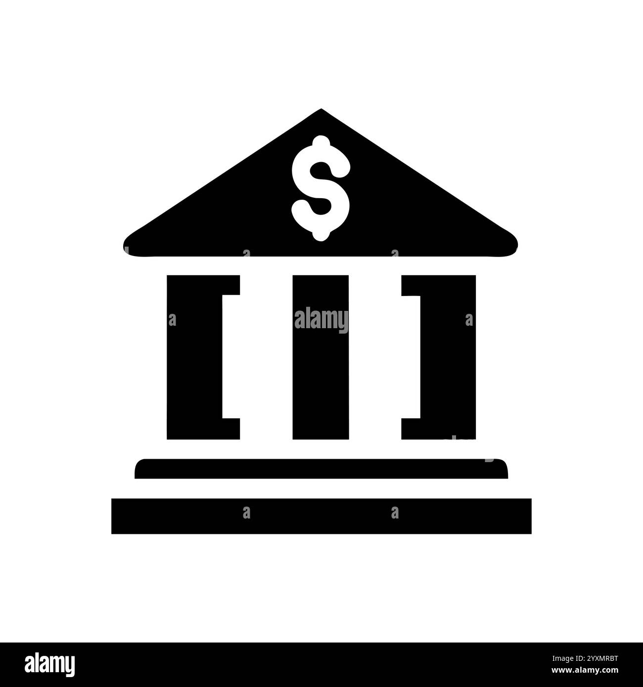 Icône du logo de la banque, opérations et transactions financières. Crédit et dépôt. Argent et économie. Symbole de silhouette sur l'espace blanc. Vecteur. Illustration de Vecteur