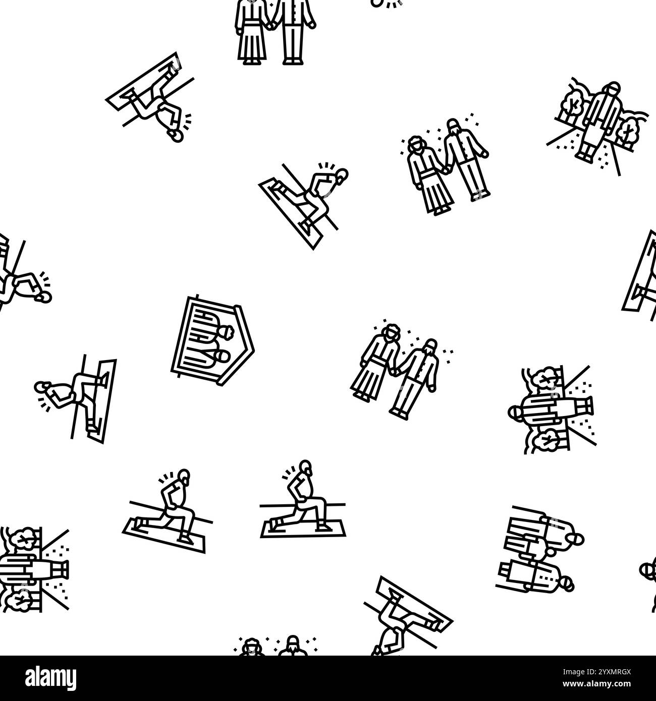 vieux loisir vieux gens heureux vecteur de modèle sans couture Illustration de Vecteur