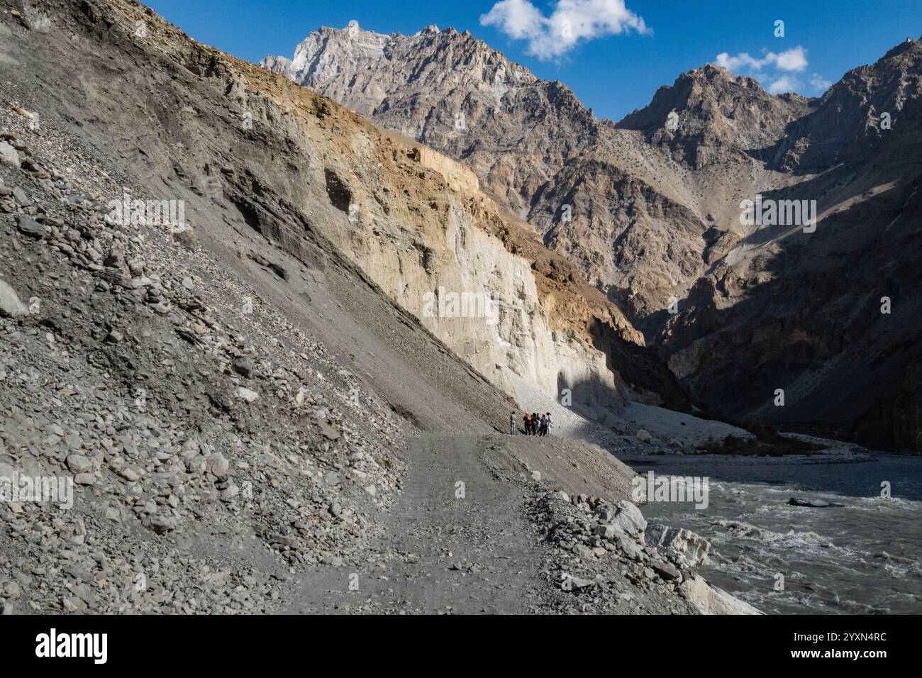 Trekking le trek perfide Shimshal Pass, Shimshal, Gojal, Pakistan Banque D'Images